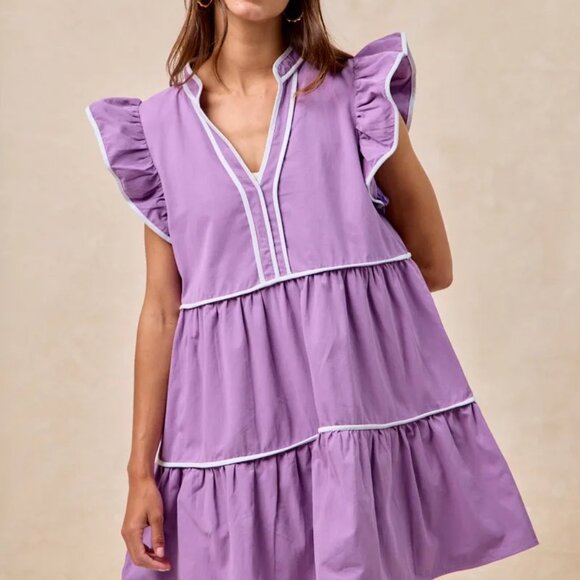 ✨NWT BiBi Gameday Theme Contrast‎ Binding Ruffled Dress - Picture 6 of 14